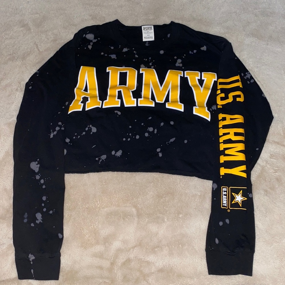 Long sleeve crop army top